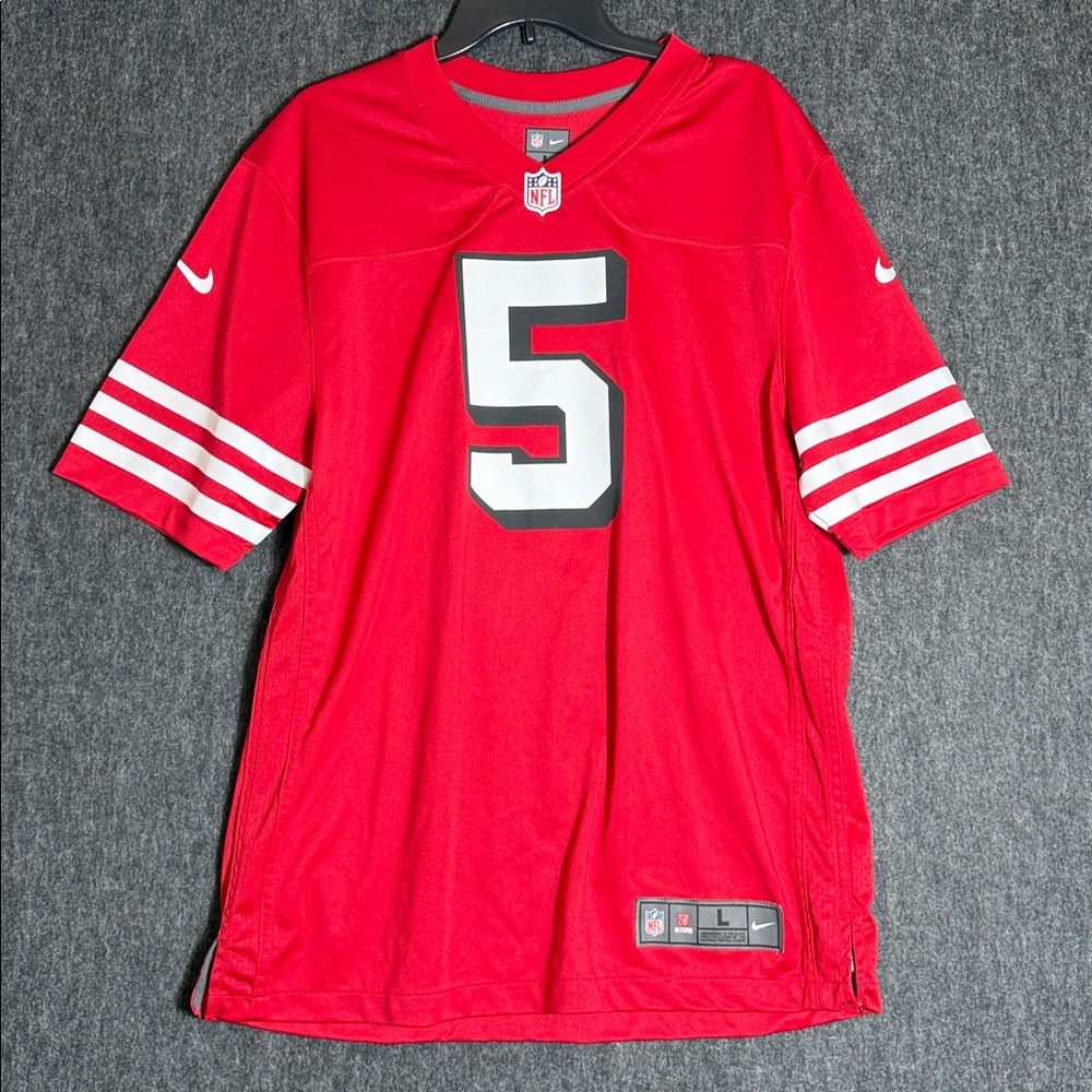 Nike‎ Trey Lance #5 San Francisco 49ers NFL Jersey Large Red